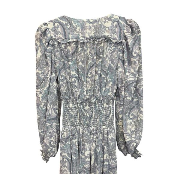 For Love and Lemons Janelle Paisley Maxi Dress Long Sleeve Button Down SizE XS - Picture 9 of 16